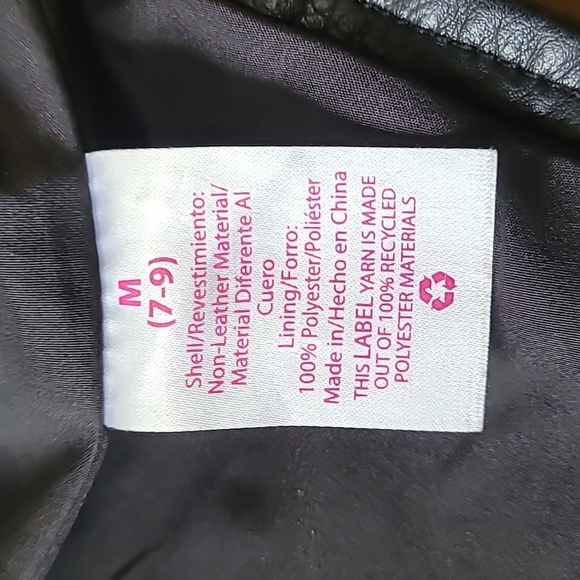 Moto jacket size M Black Zipper closure great pre-owned condition casual - Picture 10 of 13